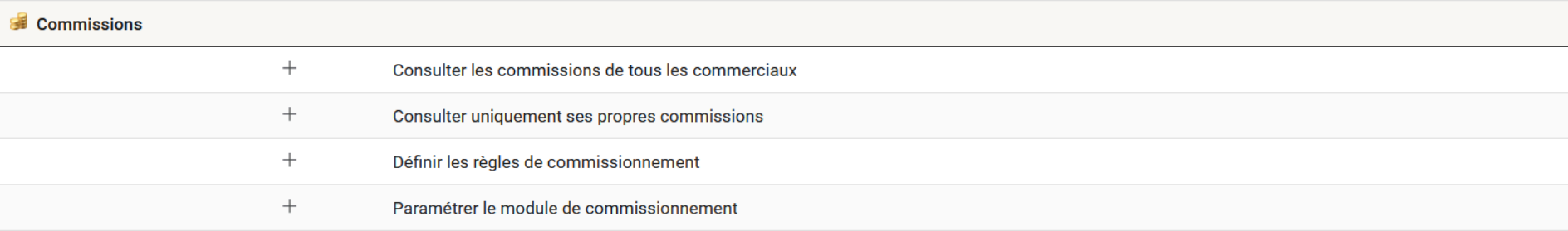 Permissions par défaut du module
